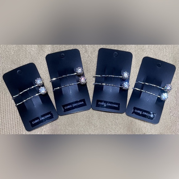 Accessories - Elegant Cubic Zirconia Silver Hair Pins